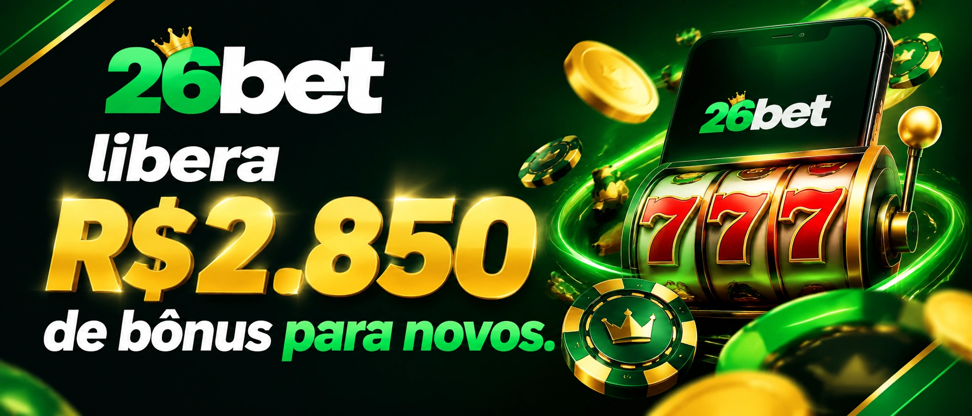 Tela da 26bet com referência a depósito, saldo e acesso móvel