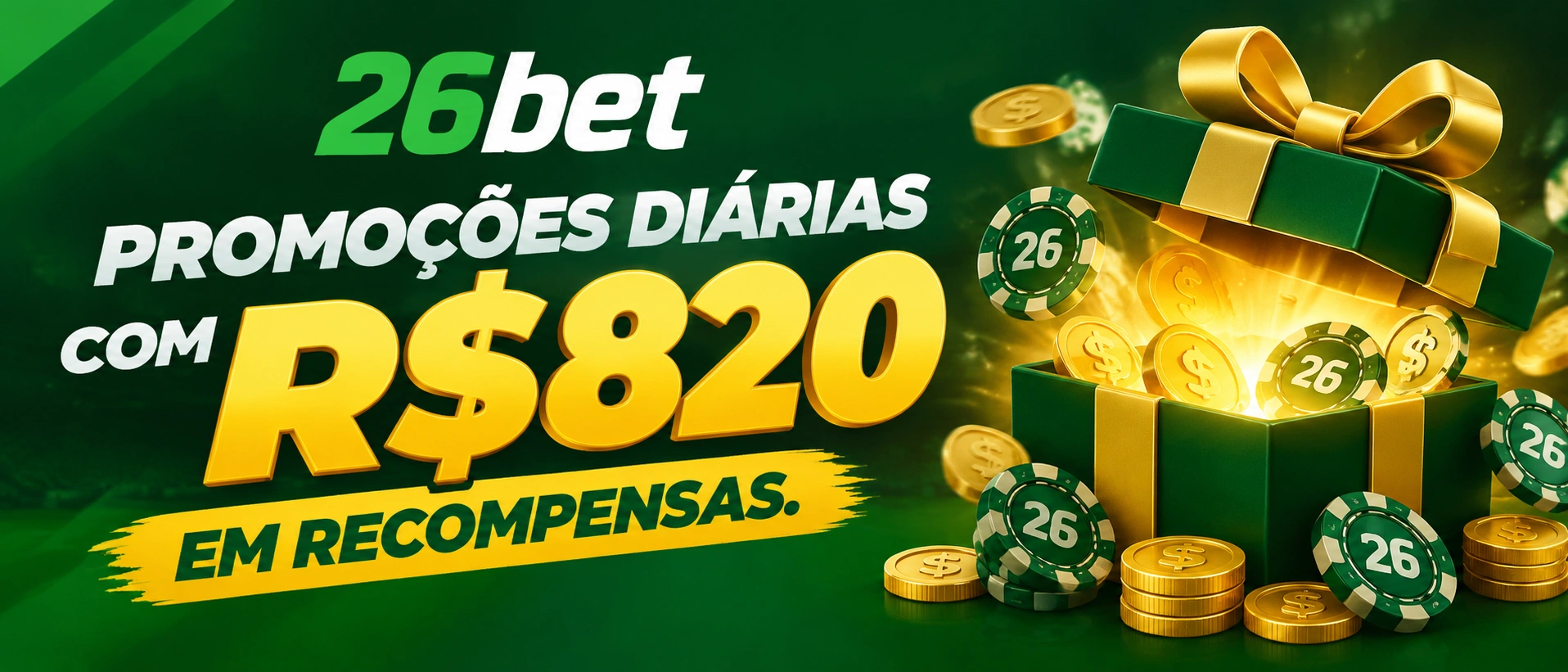 Confira as promoções do 26bet e veja as opções disponíveis no site.